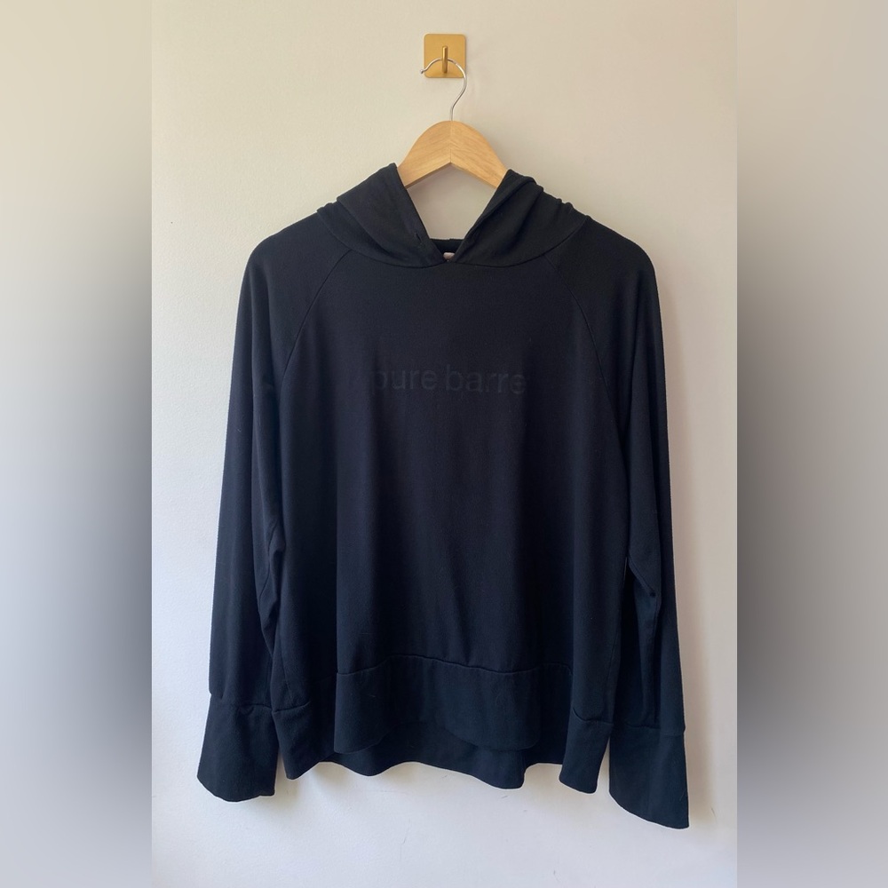 Pureโ Barre x Glyder | Medium Black on Black Pure Barre Brand Lightweight Hoodie
